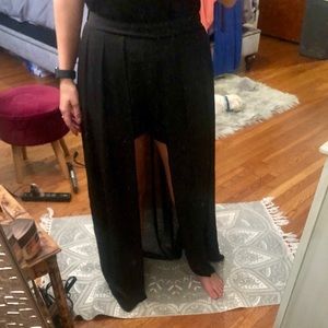 Size M black maxi skirt overlay shorts